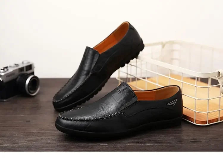 Men's Genuine Leather Slip-On Loafers
