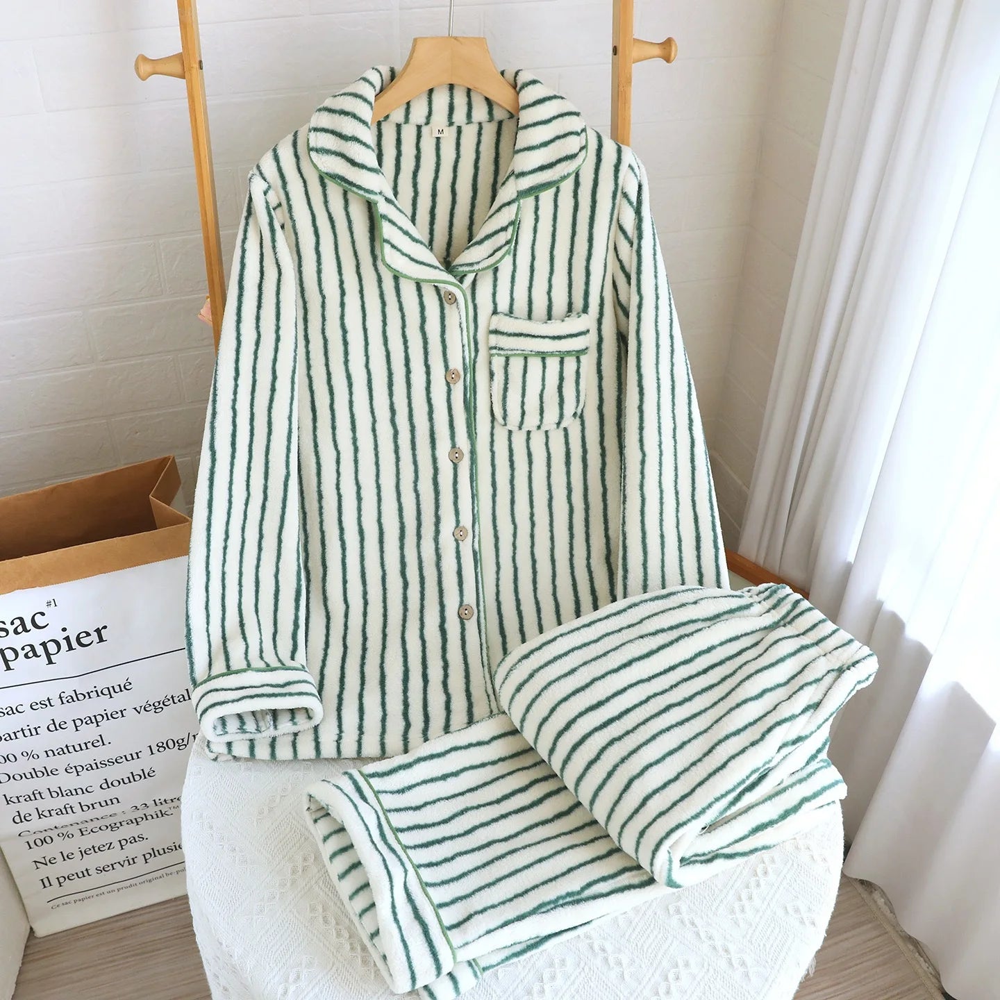Winter Couples Flannel Pajama Set | Warm 2-Piece Matching Sleepwear for Men & Women