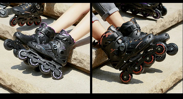 Adult Professional Inline Roller Skates – Single Row Flat Skates for Men & Women