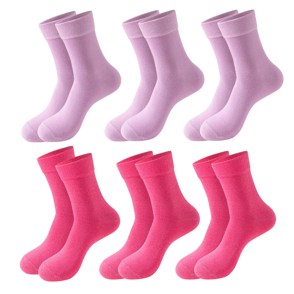 Women's Diabetic Non-Binding Cotton Crew Socks – 6 Pairs Loose-Fit, Comfortable & Ventilated for All Occasions