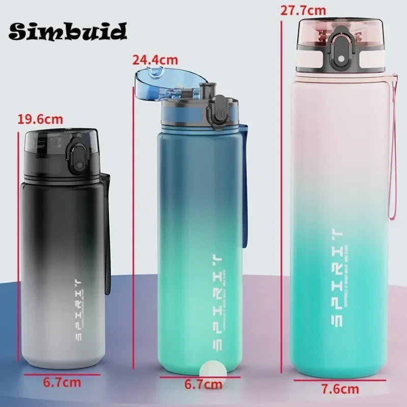 Simbuid Colorful Sports Water Bottle 500ml/650ml/1000ml – Leakproof PC+PP, FCM Certified, Gym & Outdoor