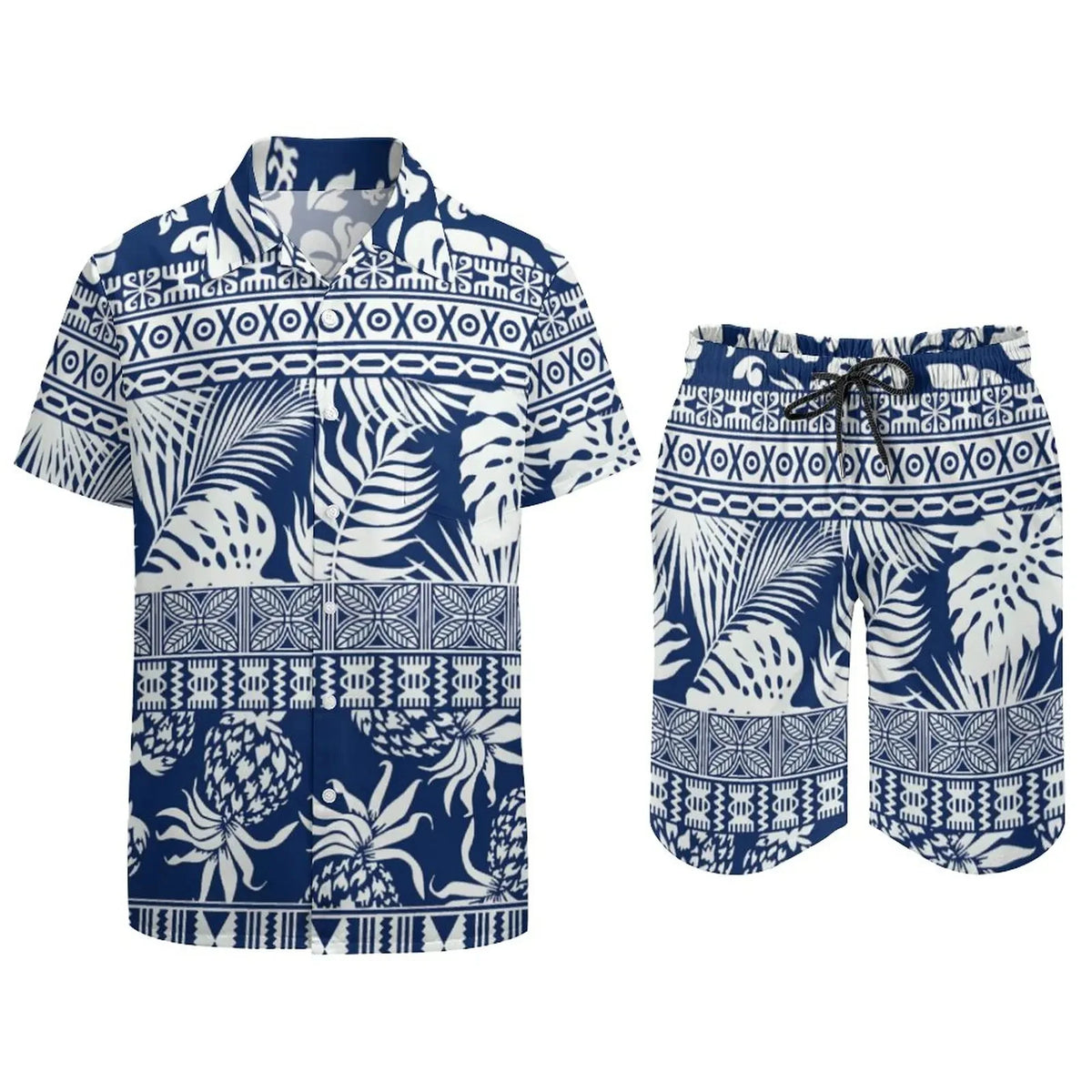 Men's Psychedelic Magic Mushroom 3D Print Shirt & Beach Shorts – Oversized Hawaiian Set
