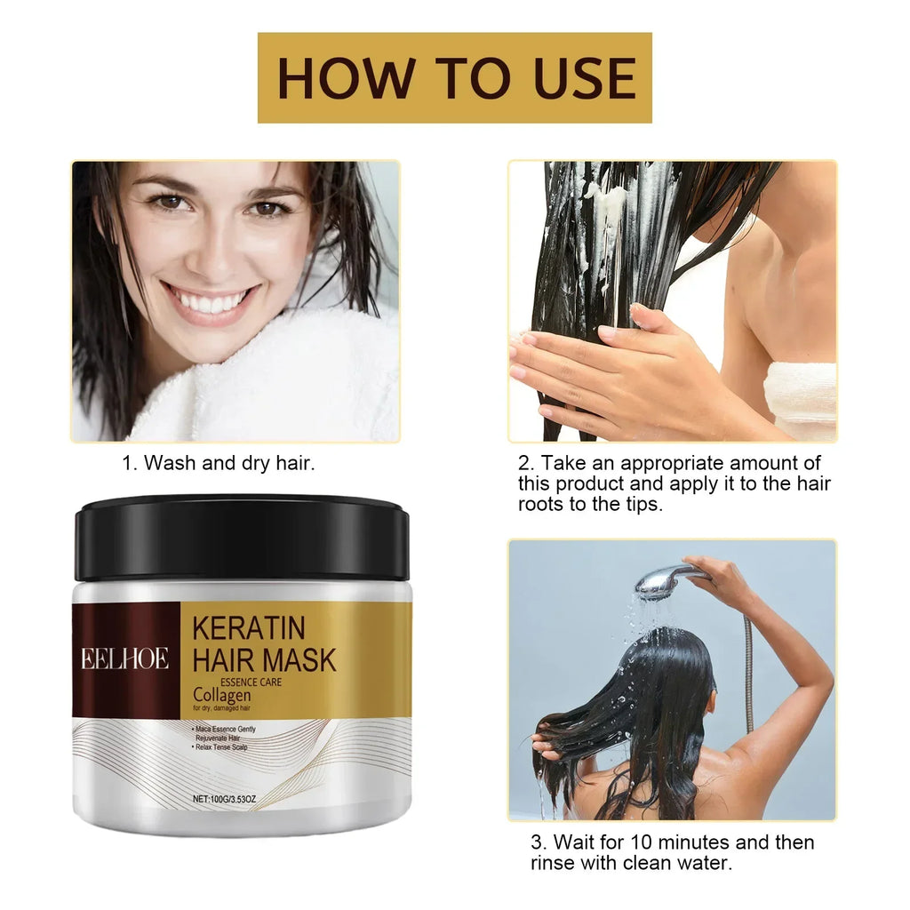 Hair Membrane Natural Repair Hair Mask Prevent Dryness Split Ends Repair Damage Frizz Tangles Soft Smooth Hair Care Products
