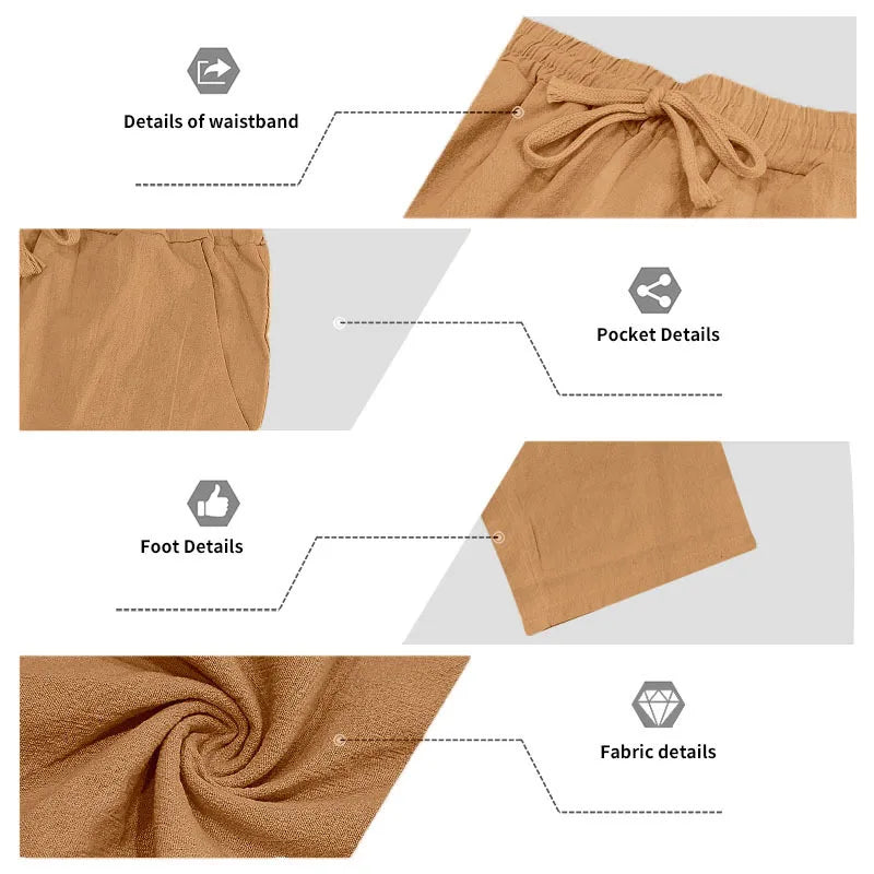 Men's Linen Casual Loose Hooded Henley Shirt & Long Pants Set – Relaxed Autumn 2-Piece Suit