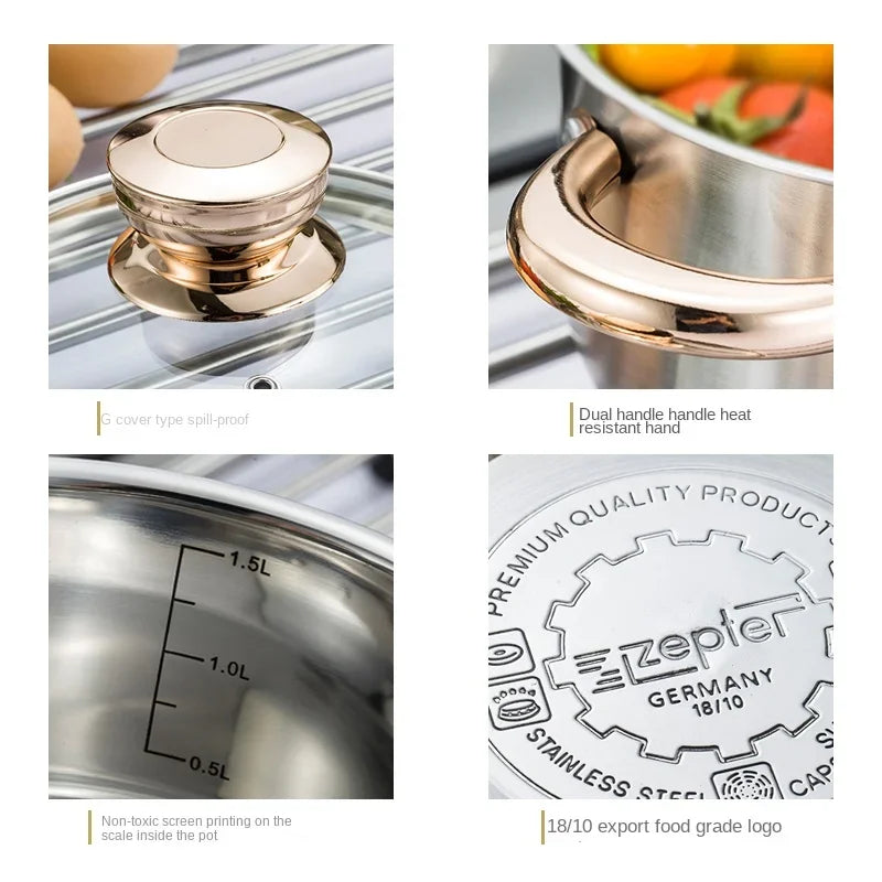 Stainless Steel Soup Pots – Induction & Steamer Options