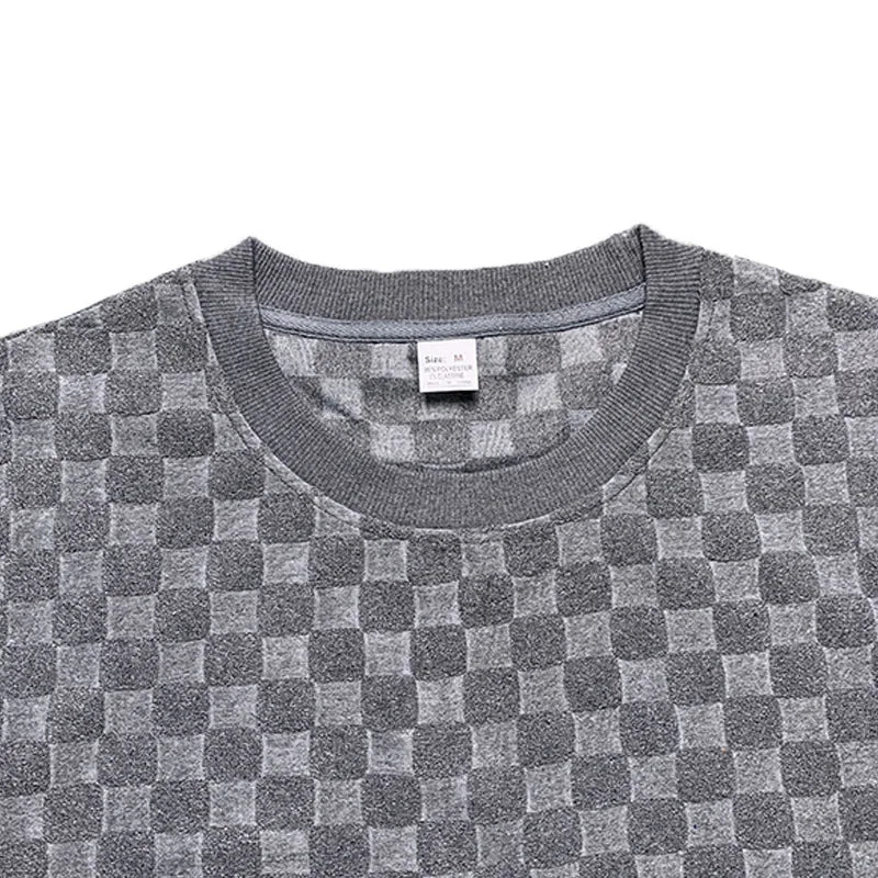 Men's Oversized Chessboard Plaid Shirt & Shorts Set – Loose Summer Leisure 2-Piece