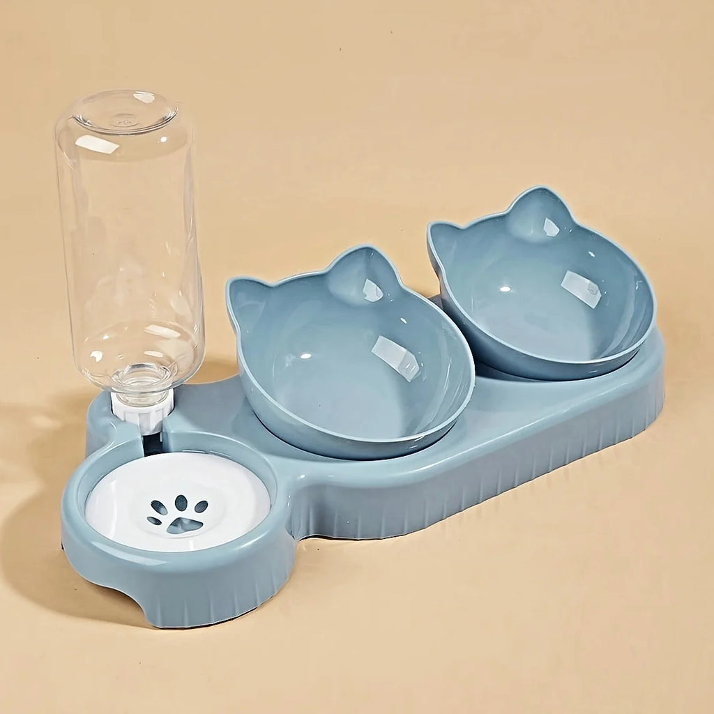 3-in-1 Gravity Pet Water & Food Bowl Set