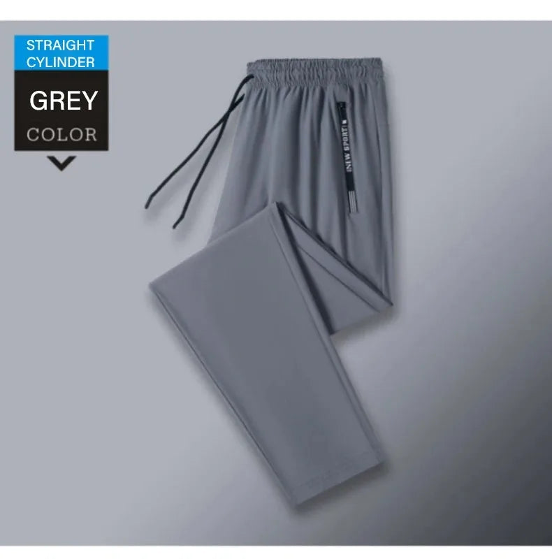Men's Ice Silk Wide Leg Casual Pants — Lightweight Breathable Trousers