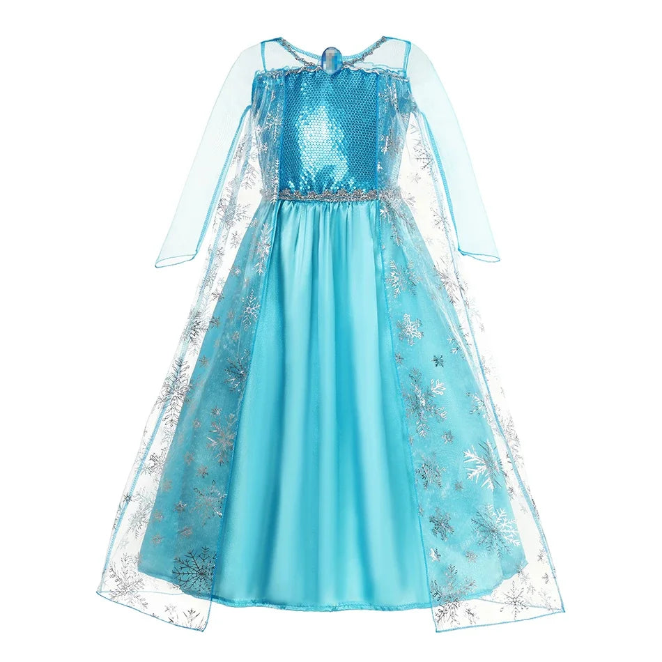 Children Costume Girl Dress Halloween Princess Cosplay Party Rapunzal Anna Elsa Birthday Clothes