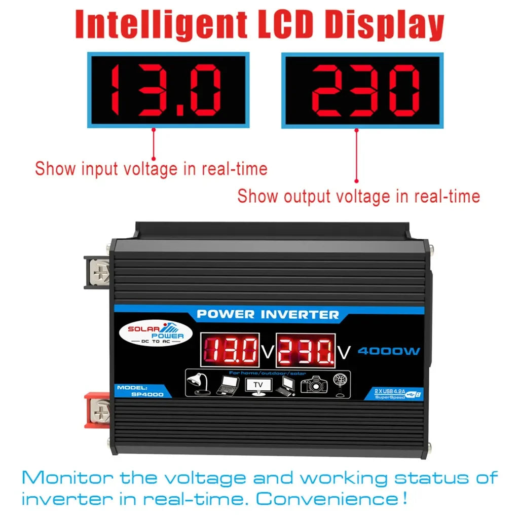 4000W Solar Inverter Kit – 12V to 110V/220V Solar Panel System with Charge Controller