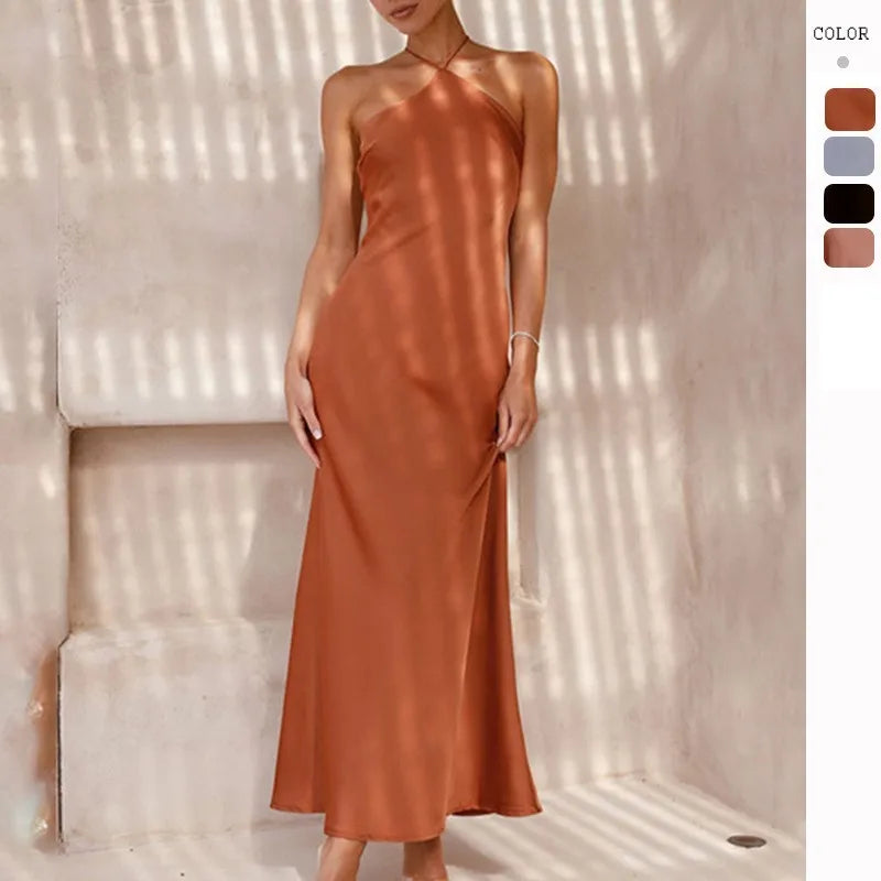 Sleeveless Backless Slim Maxi Party Dress — Sexy Solid Temperament Formal Dress