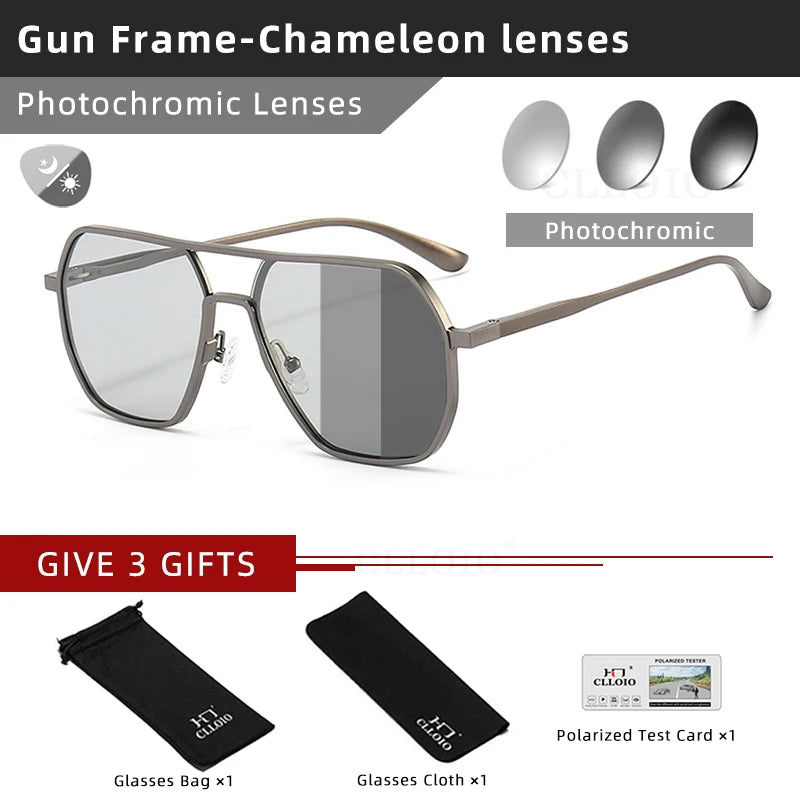 CLLOIO Anti-Glare Day & Night Vision Sunglasses | Polarized Photochromic UV400 Driving Glasses