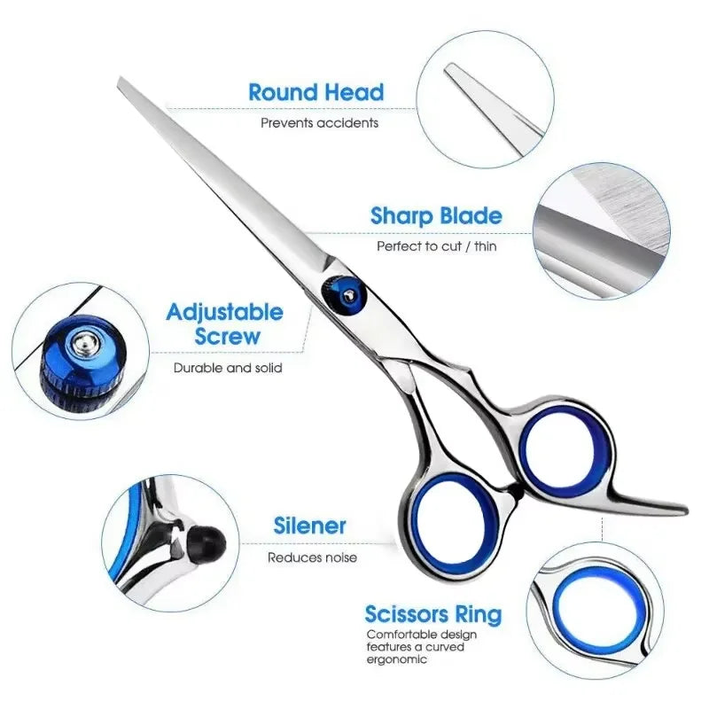 Professional Hairdressing Scissors – Stainless Steel Cutting & Thinning Shears for Home & Salon