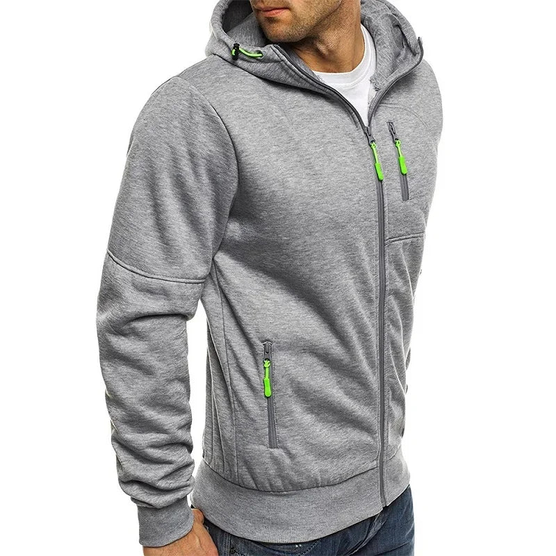 Men's Zip Hooded Sweatshirt Jacket — Casual Everyday Zip-Up Hoodie