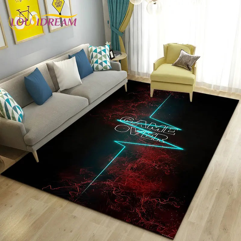 3D Cartoon Gamer Game Controller Area Rug,Carpet Rug for Living Room Bedroom Sofa Doormat Decoration,Kid Play Non-slip Floor Mat