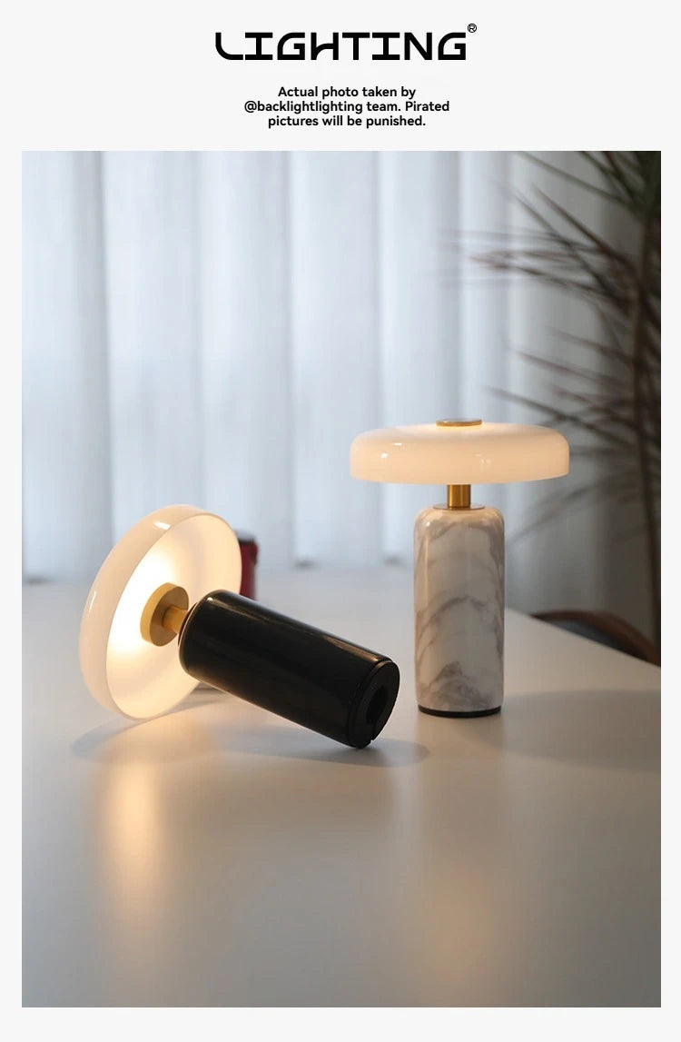 Marble Table Lamp – USB Charging & Touch Dimming