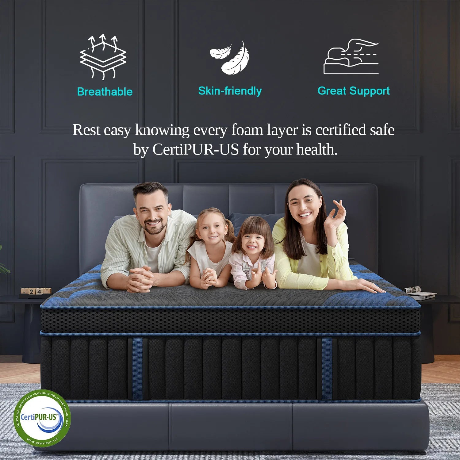 12/14 Inch Hybrid Mattress — Euro Top, Medium Firm, Memory Foam & Pocket Spring for Back & Lumbar Support (Twin to King)