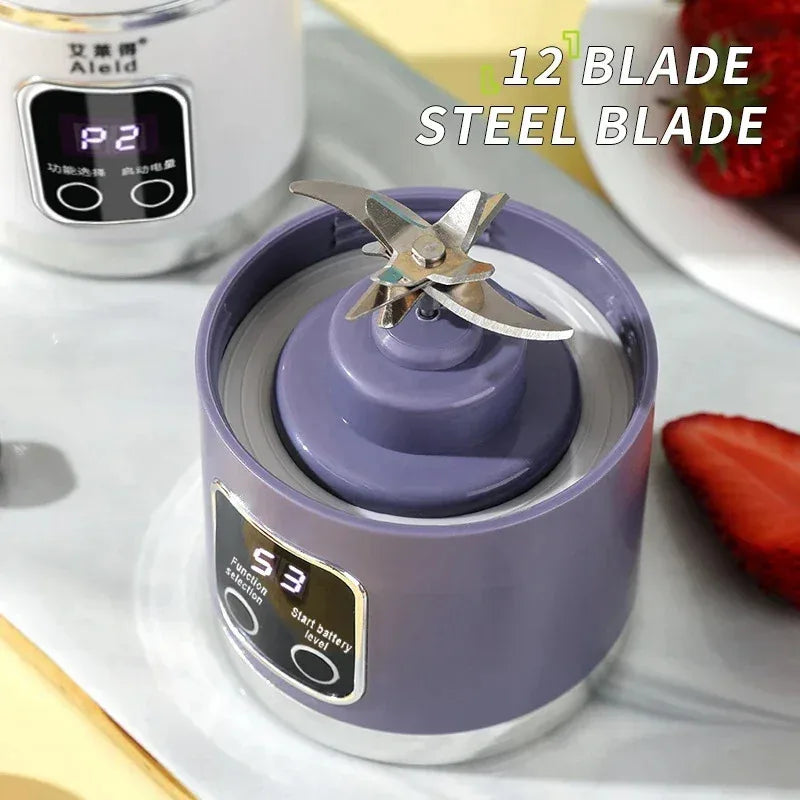 Portable Electric Juicer 450ML — 8-Blade Travel Blender for Fresh Juice, Shakes & Smoothies