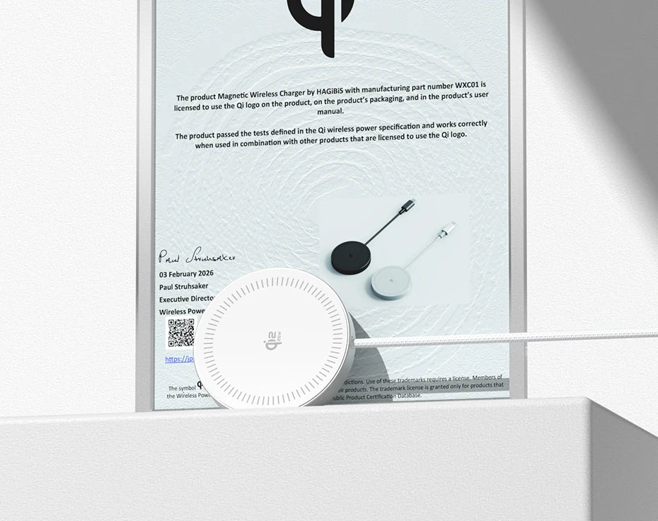 Hagibis Qi2.2 25W Dual-Sided Magnetic Wireless Charger – MagSafe Pad for iPhone 14–17 & AirPods