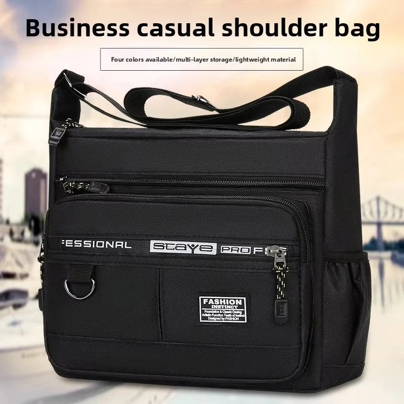 Men's Waterproof Messenger Bag – Oxford Crossbody Sling Pack for Work, Business & Travel
