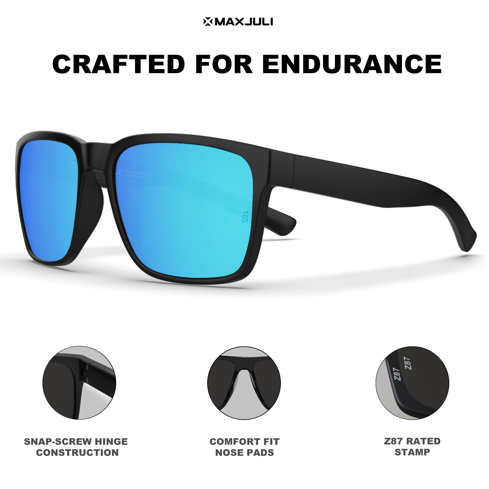 MAXJULI Z87 Oversized UV400 Sunglasses — Wide Fit
