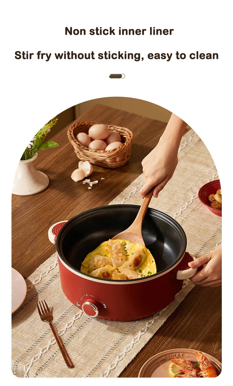 DMWD 3L Multifunctional Electric Cooking Pot – Non-Stick Hot Pot, Rice Cooker, Noodle & Soup Steamer