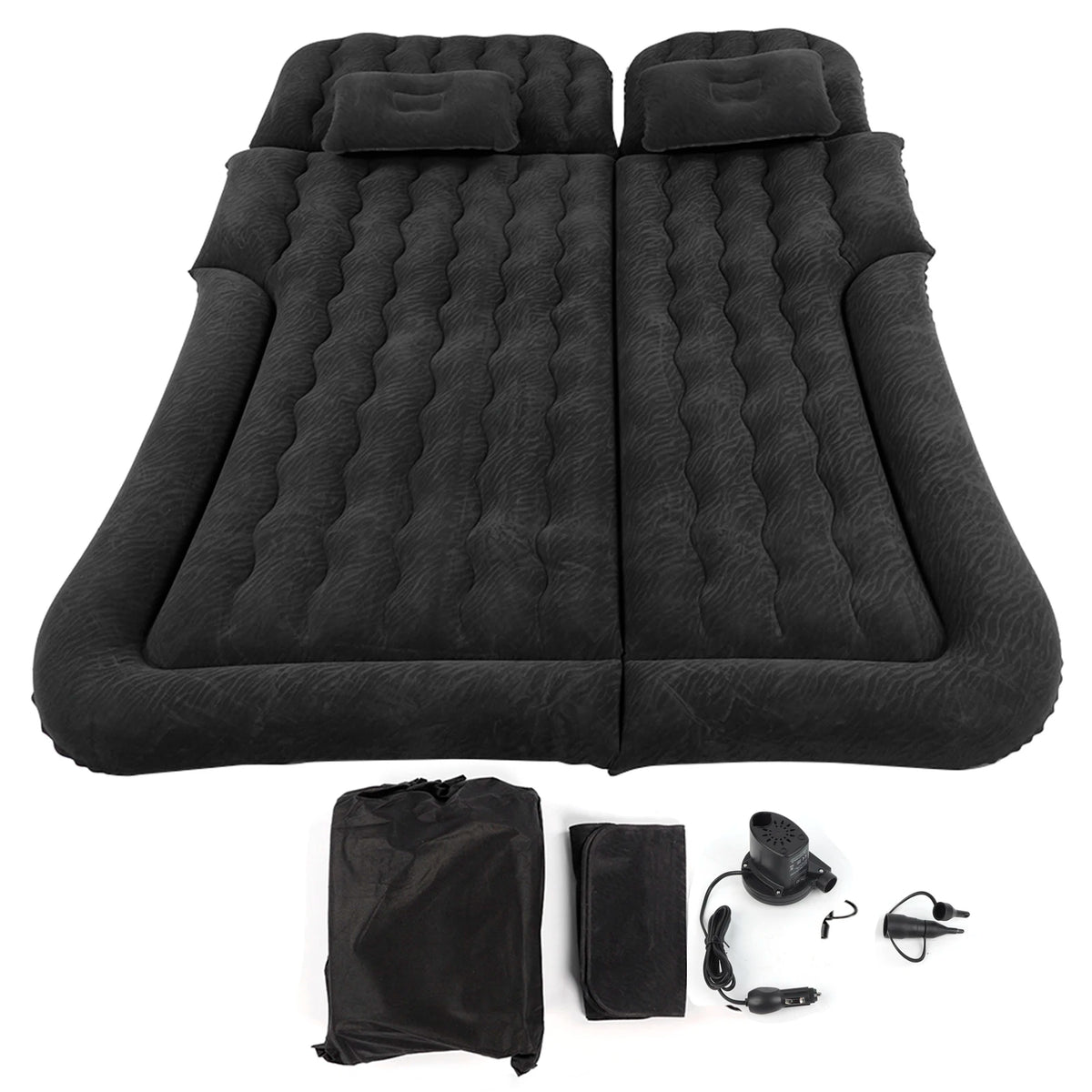 2-in-1 Inflatable Car Travel Mattress – PVC Flocking Soft Backseat Air Bed for Car & SUV