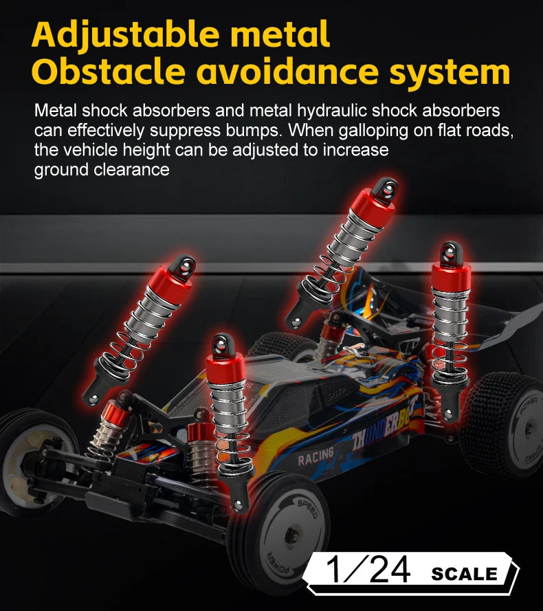 WLtoys 244016 V2 1:24 Scale 2WD RC Racing Car with Electronic Gyro – 25KM/H 3-Speed Remote Control