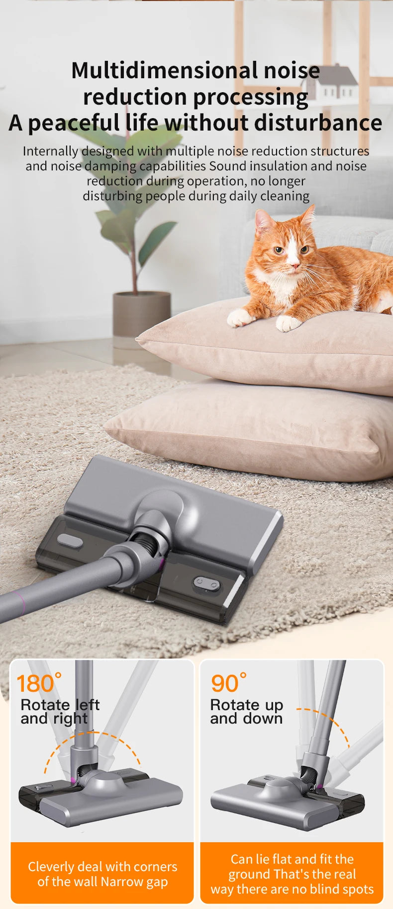 Cordless Vacuum Cleaner 15000Pa — 2-in-1 Stick & Handheld, Lightweight for Carpet, Hardwood Floor, Pet Hair & Car