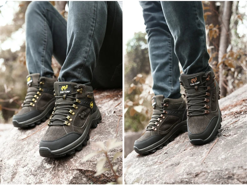 Men's Suede Shearling-Lined Winter Ankle Boots