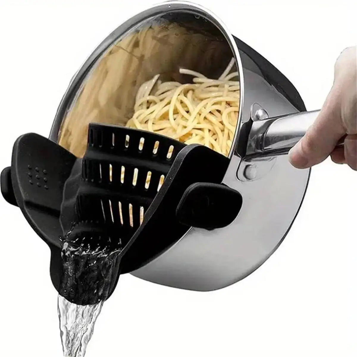 Clip-On Pot Strainer — Adjustable Strainer for Pots, Pans & Bowls