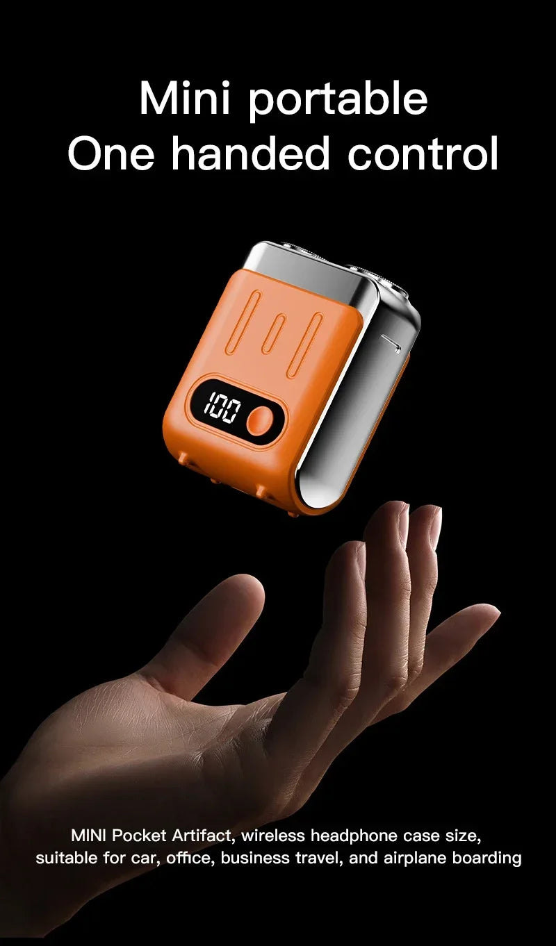 HAOYUNMA R20 Mini Electric Shaver – LED Display, Magnetic Blade, Waterproof, 120-Min Runtime