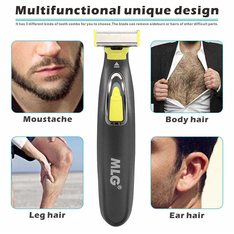 MLG Portable Full Body Electric Shaver – T-Blade, Wet & Dry, USB Rechargeable, Washable
