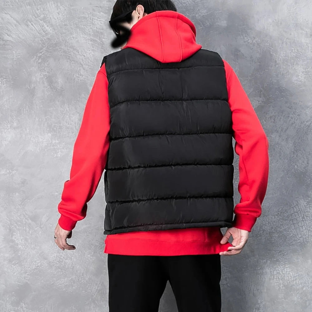 Men's Warm Sleeveless Vest Jacket — Waterproof Zipper Waistcoat for Autumn & Winter