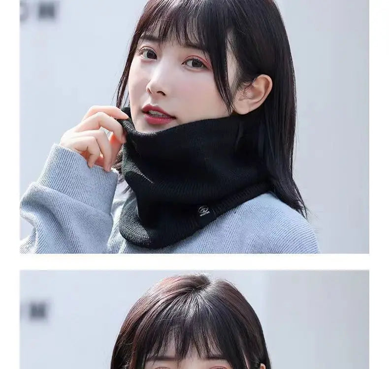 Knitted Winter Neck Warmer Scarf — Thick Fleece-Lined Unisex Face Cover