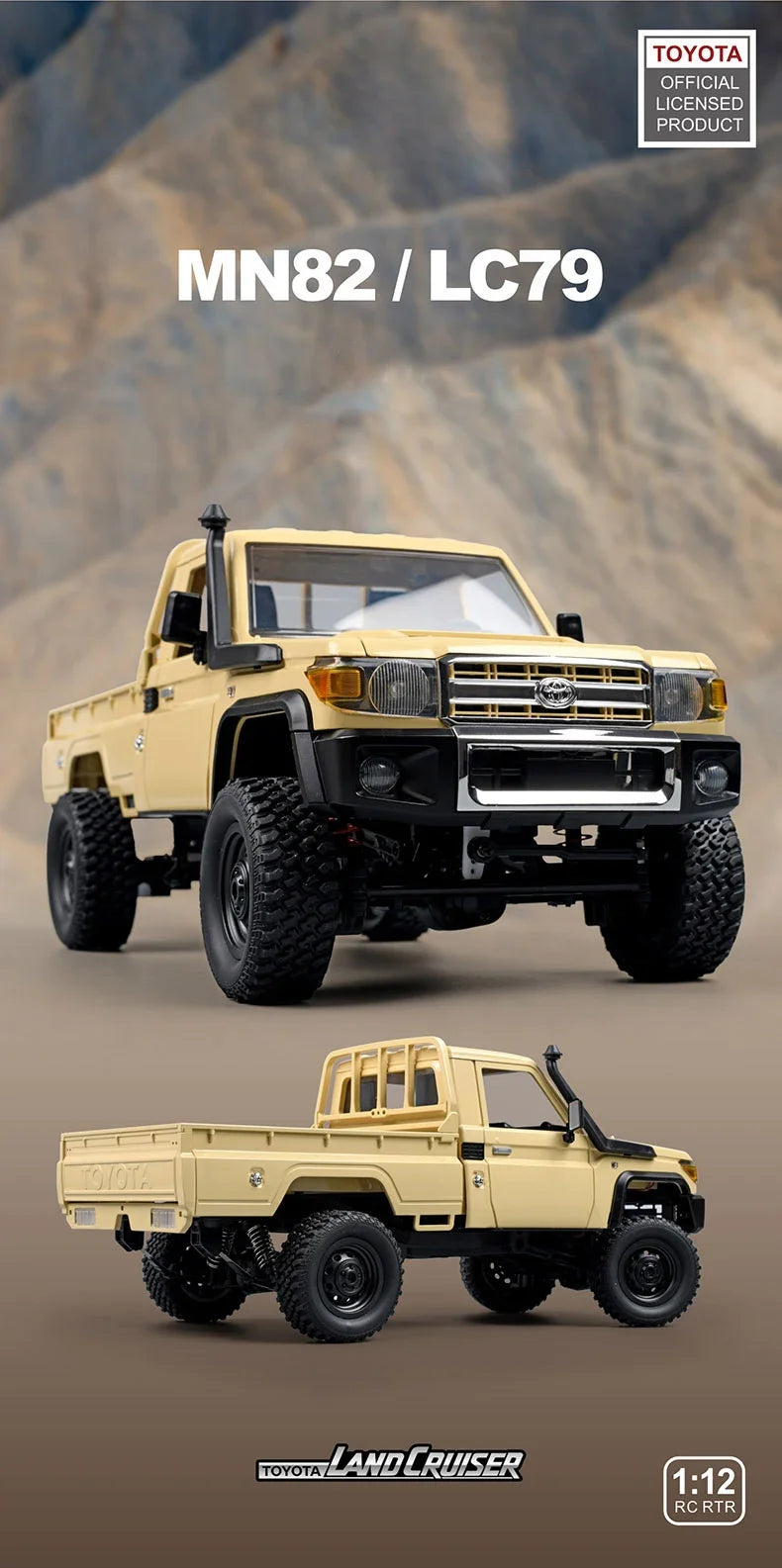 MN82 / MN82S / LC79 1:12 Scale 4WD RC Pickup Truck – Remote Control Off-Road Crawler for Kids