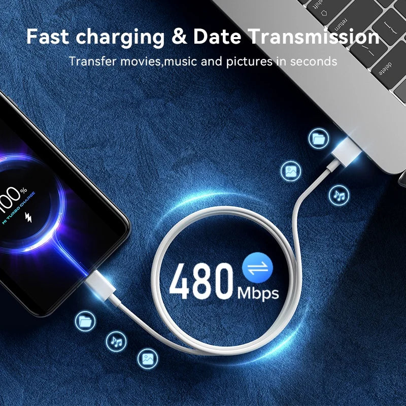 Xiaomi 6A USB-C Cable — Fast Charging & High-Speed Data Transfer
