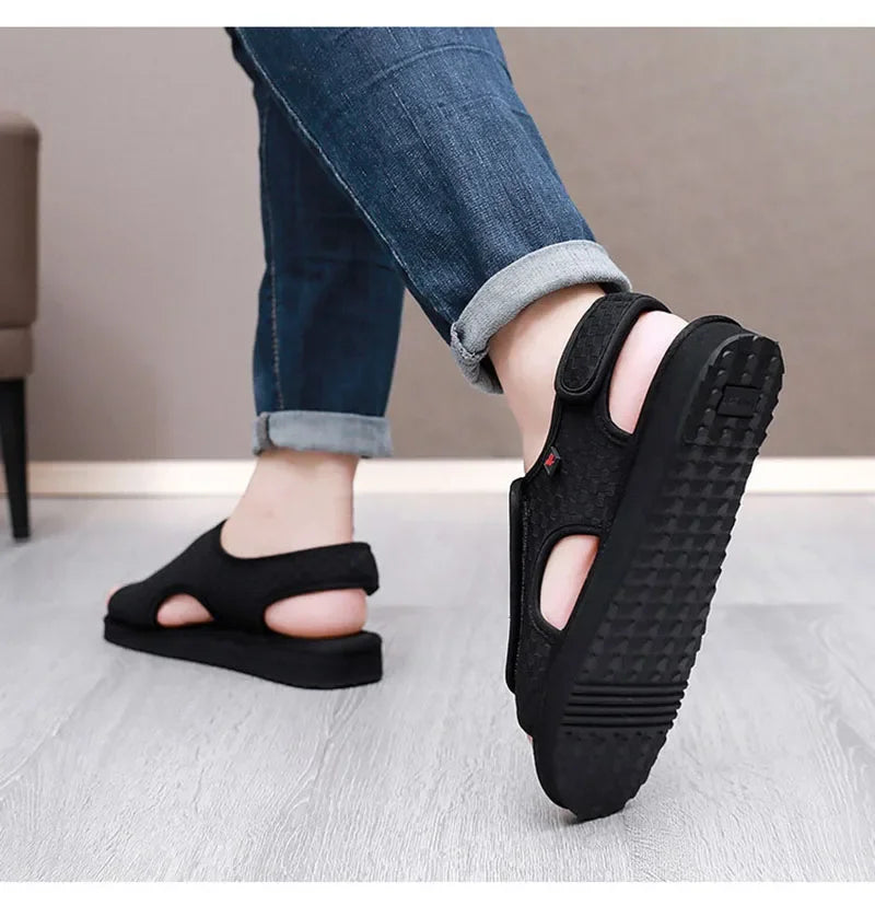 Diabetic Walking Sandals – Breathable Anti-Slip Adjustable Hook & Loop Shoes