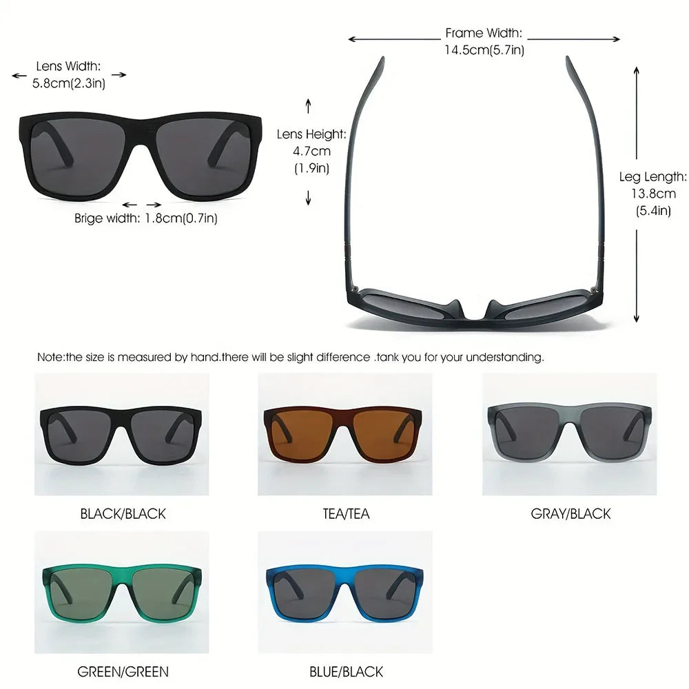 Polarized Fashion Sunglasses — UV Protection Square Frame for Men & Women