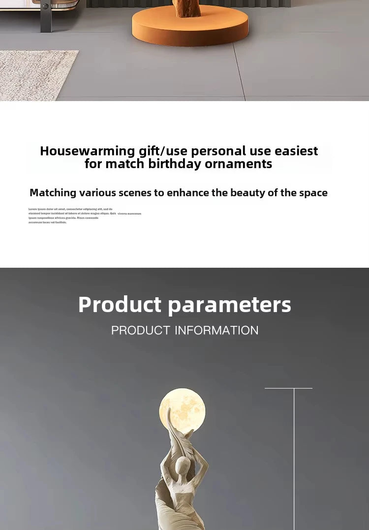 Sculptural Resin Lamp – 85 cm LED Accent