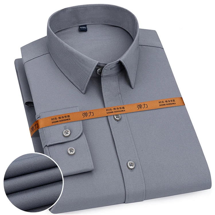 Men's Slim Fit Long Sleeve Business Shirt — Tailored Formal Dress Shirt