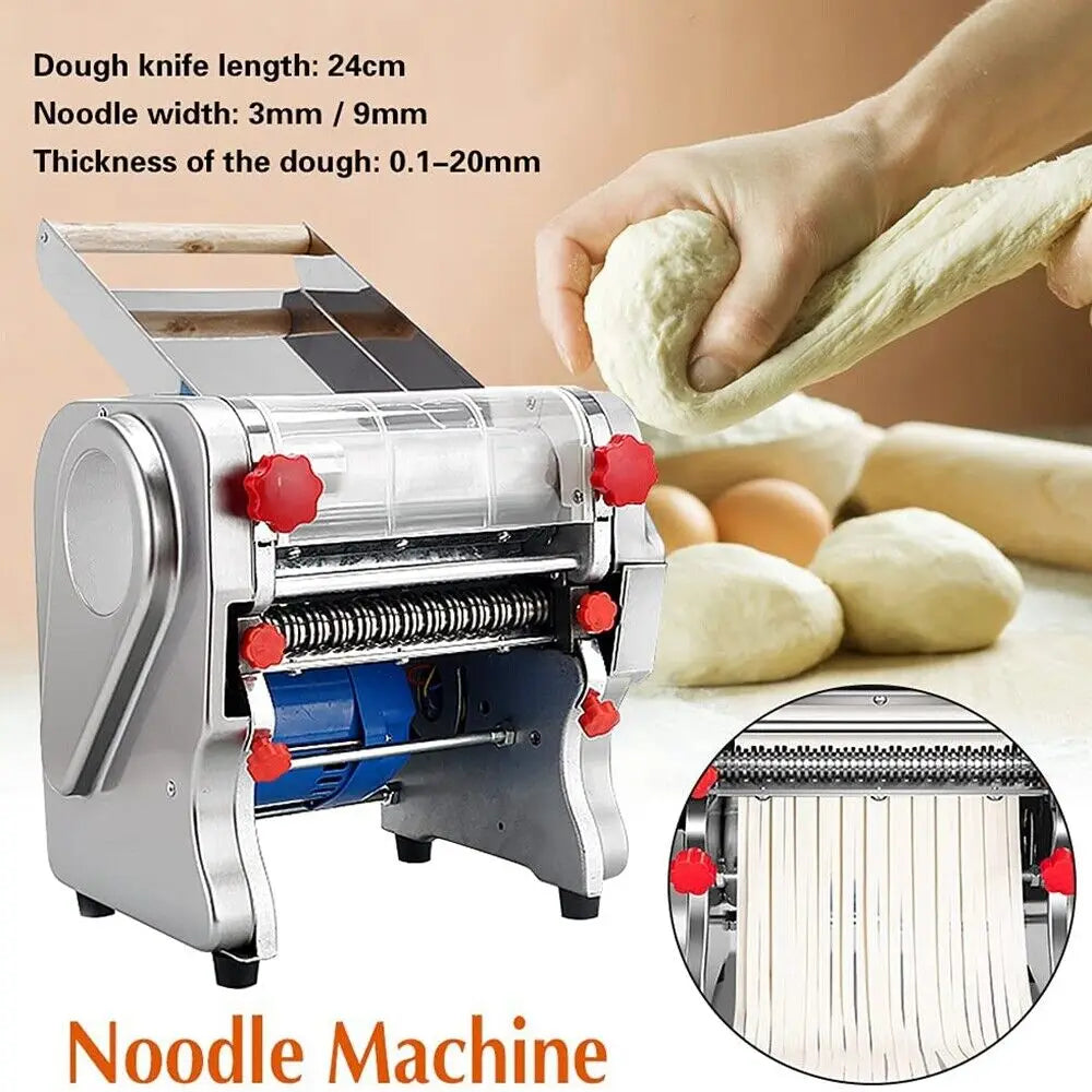 550W Electric Pasta & Noodle Maker — Stainless Steel Dual Knife Dumpling Skin Roller