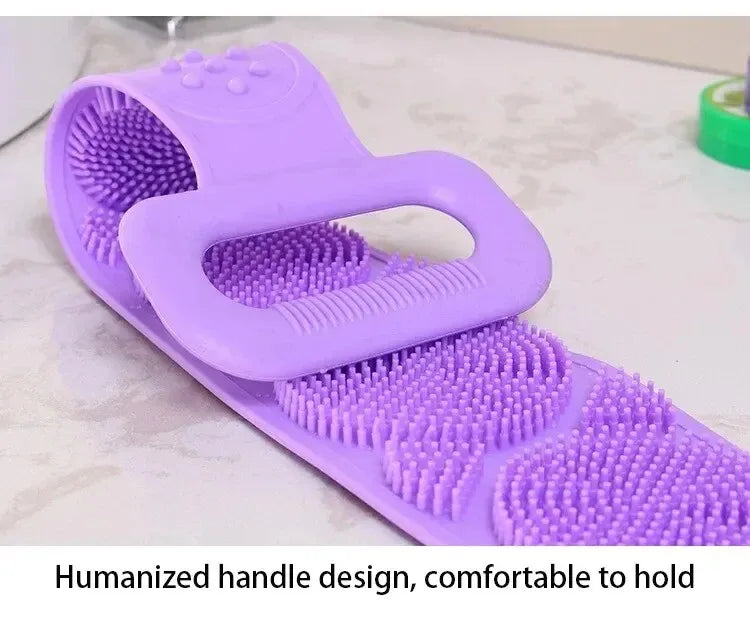 Silicone Back Scrubber Belt – Body Exfoliating Shower Brush & Massage Strap, 60cm