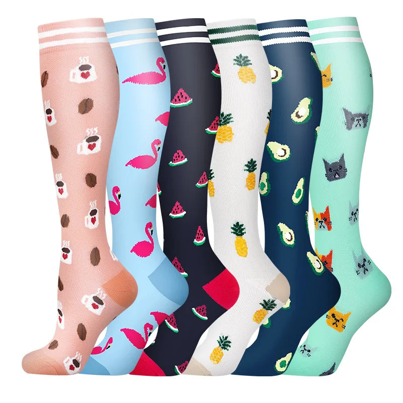 Knee High Compression Stockings 20-30mmHg – 6 Pairs Sports, Medical, Varicose Veins, Pregnancy, Edema & Diabetes