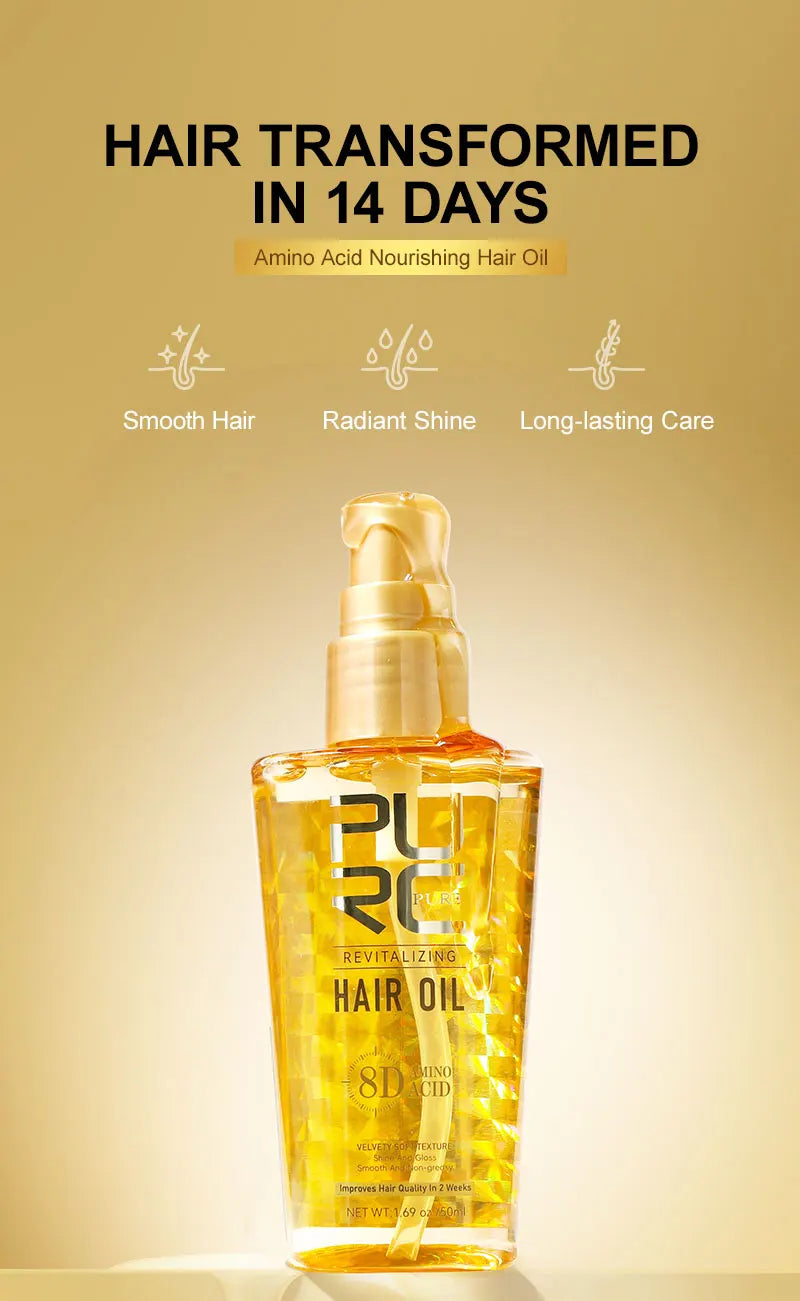 PURC Smoothing Hair Oil Shining Argan Oil Nourishing Soft Repair Damaged Frizz Hair Serum Scalp Treatment Hair Care Products