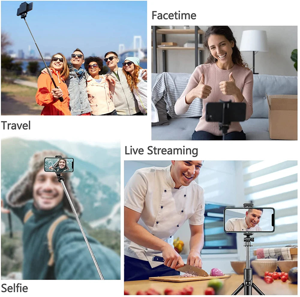 3-in-1 Bluetooth Selfie Stick Tripod with LED Fill Light & Remote Shutter