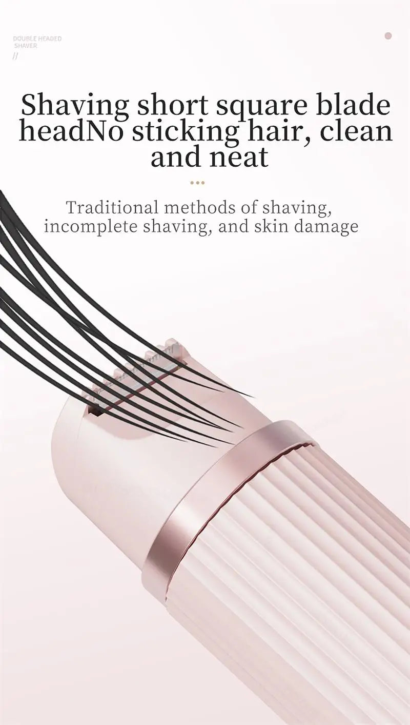 Peicon Women's Dual-Head Electric Epilator & Body Shaver – IPX7 Waterproof, USB Rechargeable
