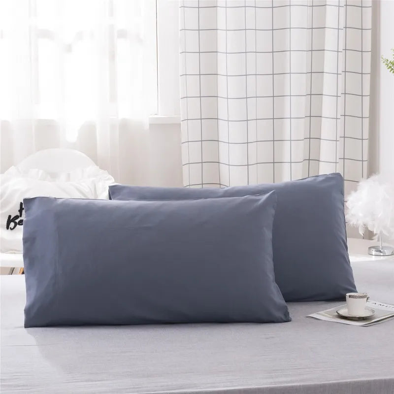 Luxurious Solid Color Pillowcase 2-Pack – Soft Hypoallergenic Pillow Cover, Black, Grey & Pink