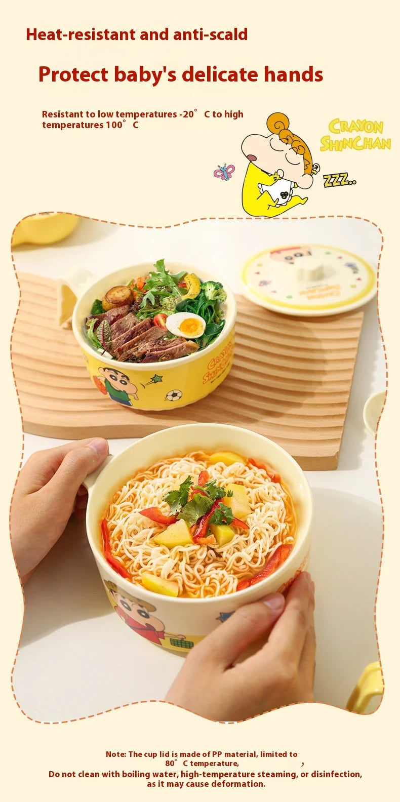 Crayon Cartoon Children's Bowl Set — Soup Bowl & Divided Plate