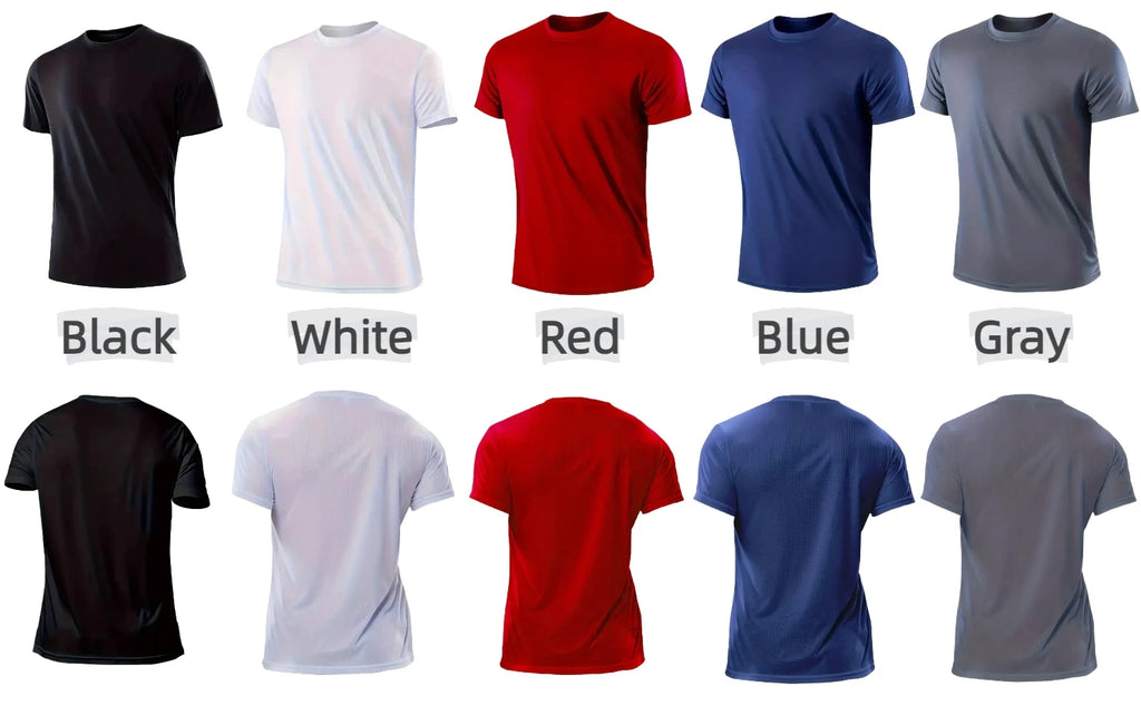 Men's 5-Pack Quick-Dry Short Sleeve Sport Shirts — Moisture-Wicking Training Tees